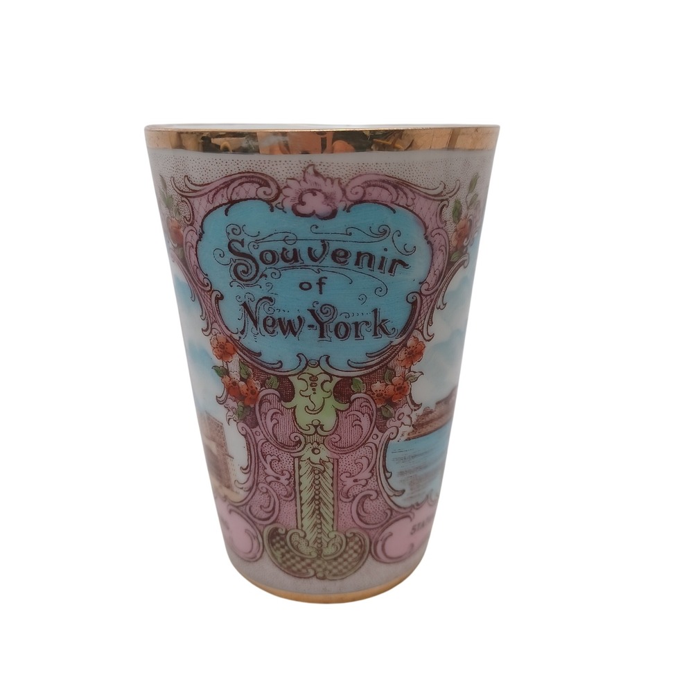 Victoria Austria Antique Souvenir of New York Porcelain Cup Statue of Liberty